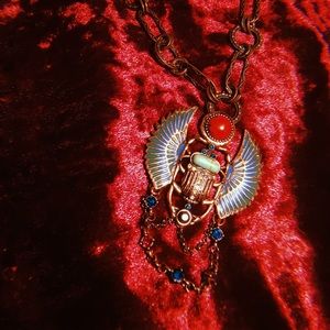 Handmade scarab copper necklace